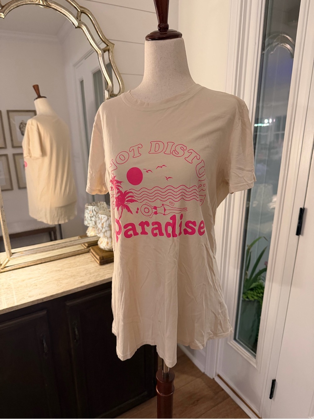Show Me Your MuMu Cream Tee with Hot Pink Paradise Graphic